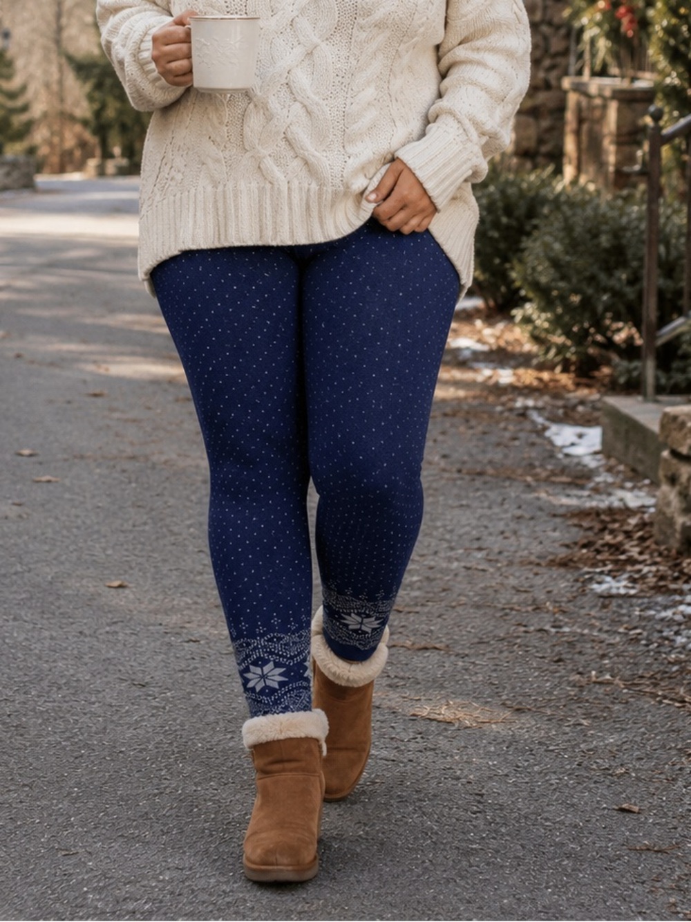 Torrid Fair Isle‎ Sweater Leggings Peacoat Navy Metallic Snowflake 2X NWT